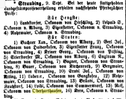 1857 SR Tagblatt Preis fuer Stutenzuechter Reif