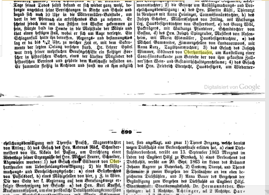 1864 Straubinger Tagblatt Konzession fuer Wein und Gastwirtschaft