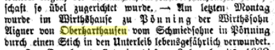 1868 Messerstecherei Freisinger Zeitung