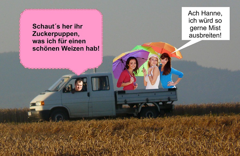 Hanne zeigt den Mädchen seine Felder
