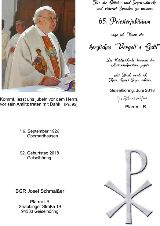65. Priesterjubiläum