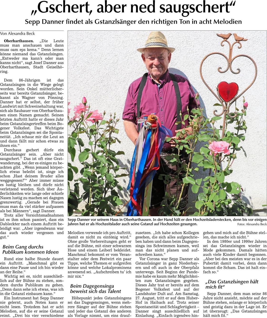 2022 08 20 Allgemeine Laber Zeitung Gschert aber ned saugschert