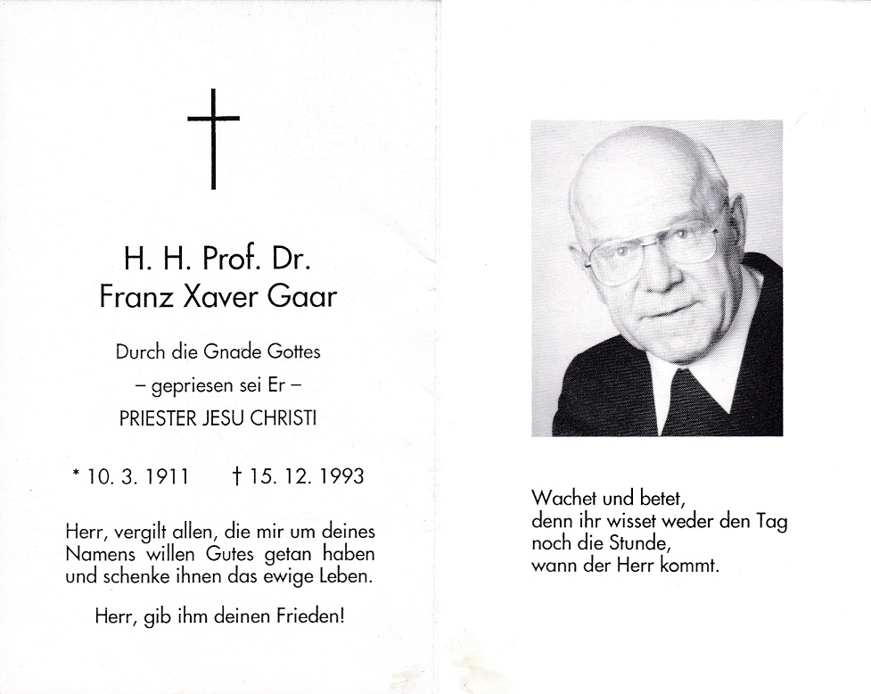 Gaar Franz Xaver 1 Pfarrer