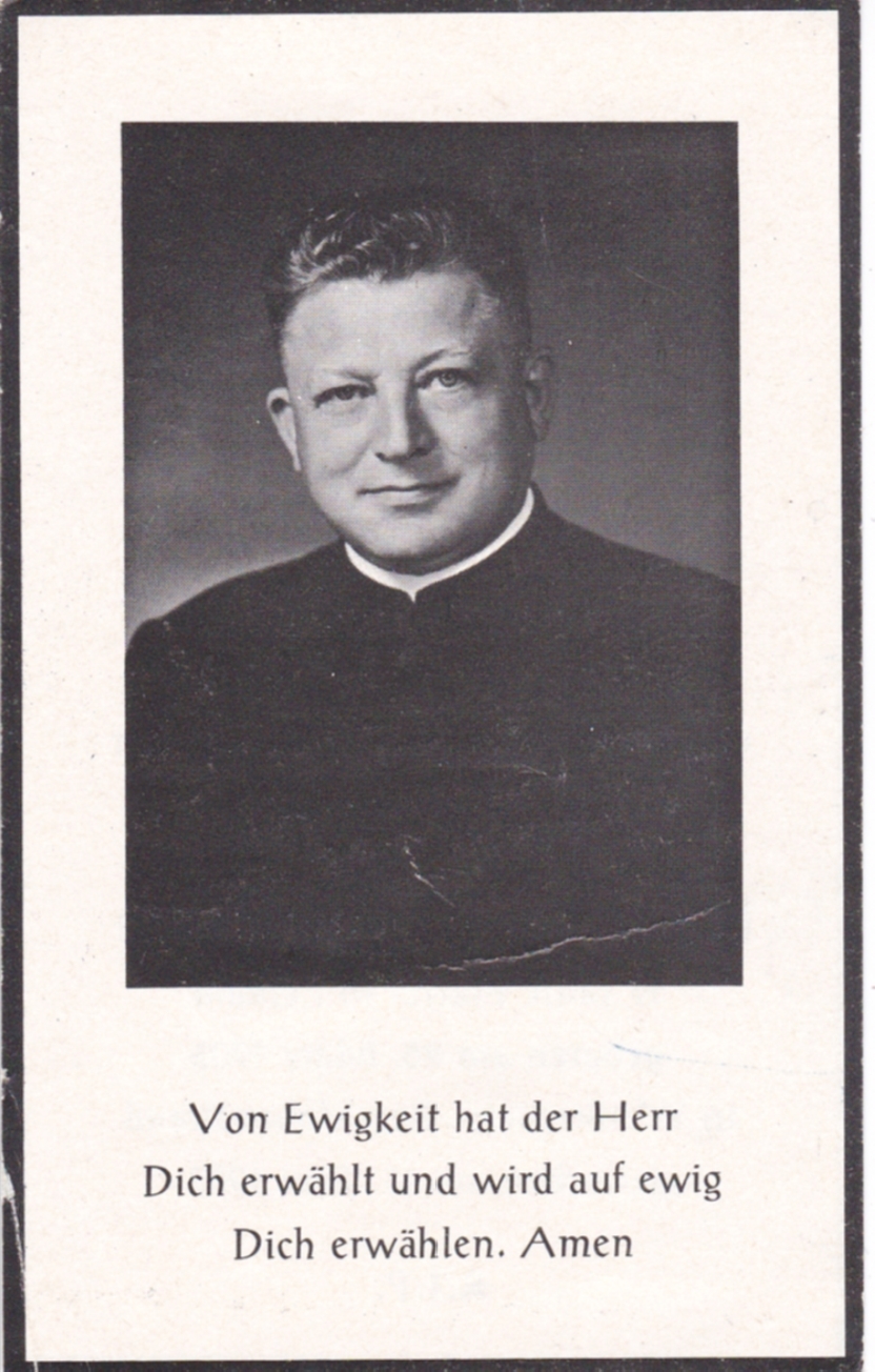 Pfarrer Woppmann Sterbebild Vorderseite