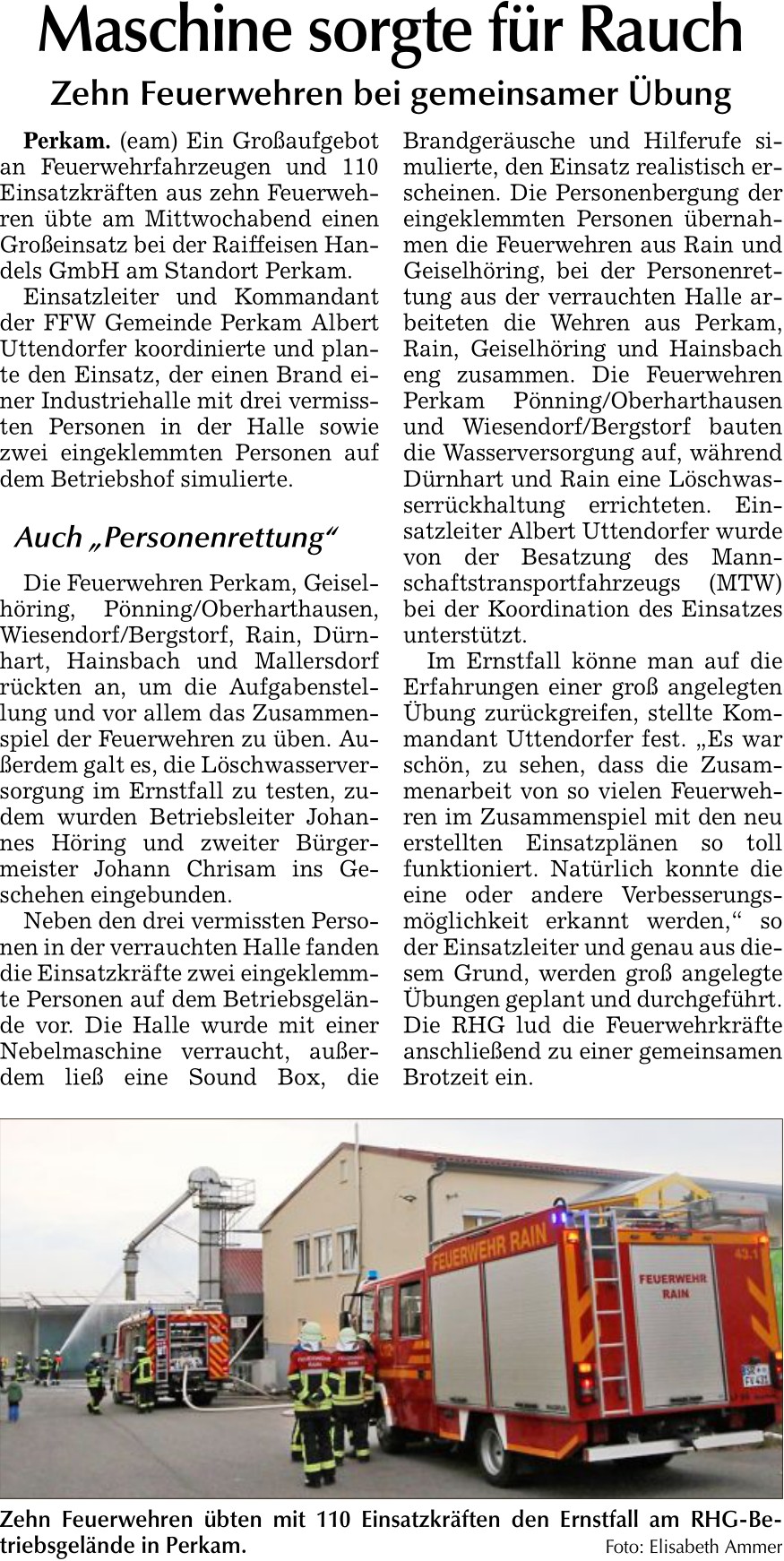 2025 05 24 Straubinger Tagblatt Maschine sorgte fur Rauch