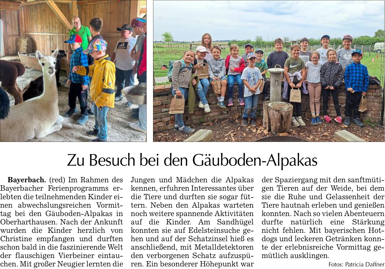 2026 09 03 Allgemeine Laber Zeitung Zu Besuch bei den Gauboden Alpakas