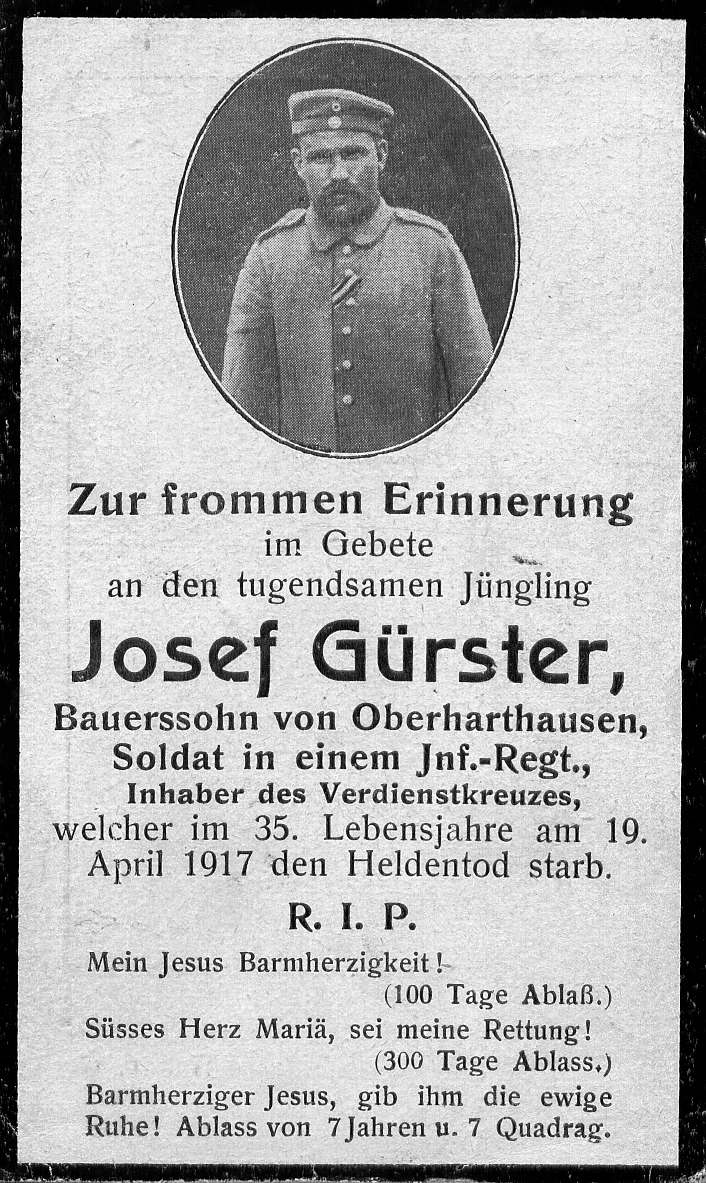 Gürster Josef 1.WK