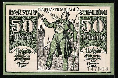 Notgeld-Straubing-1919-50-Pfennig-Bruder-Straubinger- 1