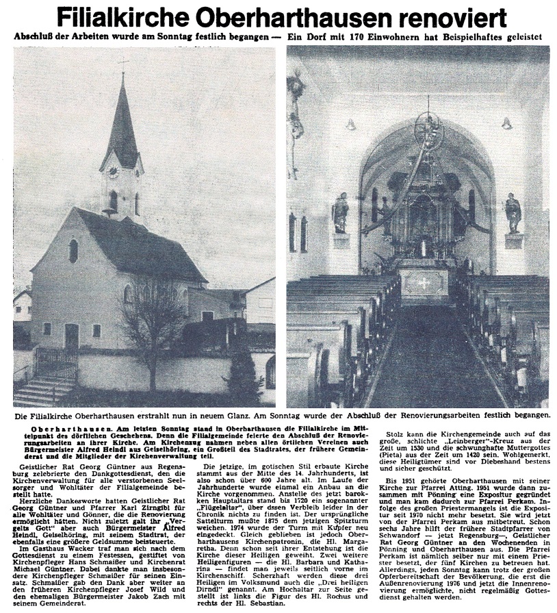 Kirchenrenovierung 27.7.1979 SR Zeitung