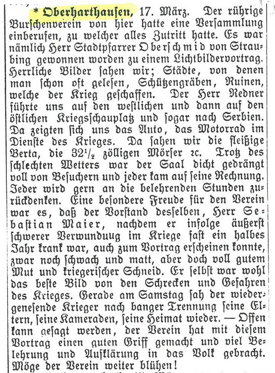 20.3. 1915 Vortrag Burschen